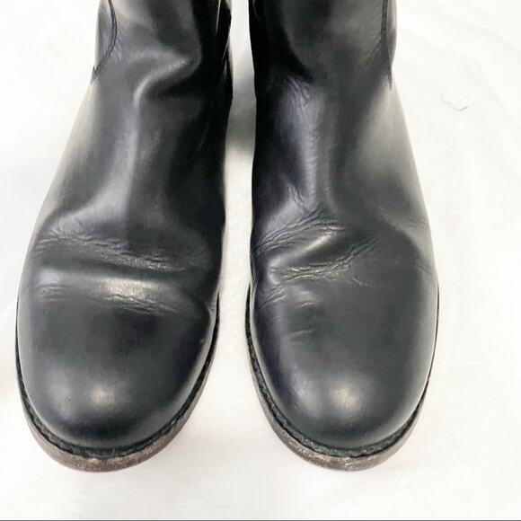 Frye Melissa lug button tall riding boots black leather Size 6 equestrian - Picture 7 of 9